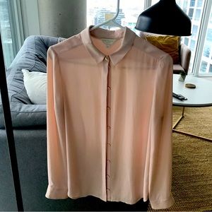 Gorgeous light pink Ted Baker silk blouse.